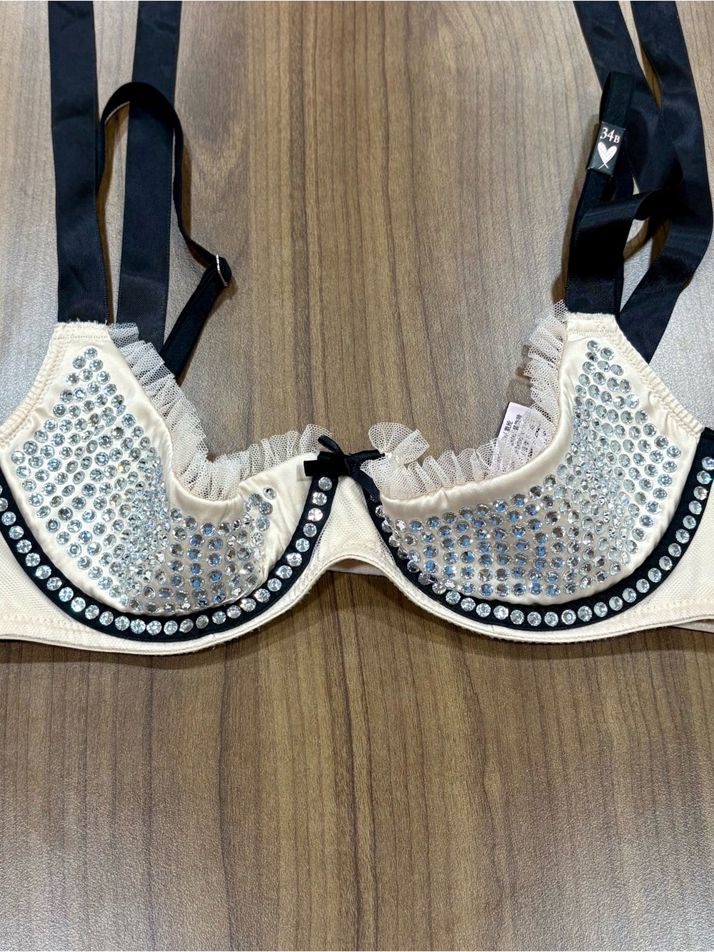 NWT Victoria's Secret Dream Angels Shimmer Open Quarter Cup Bra 34B